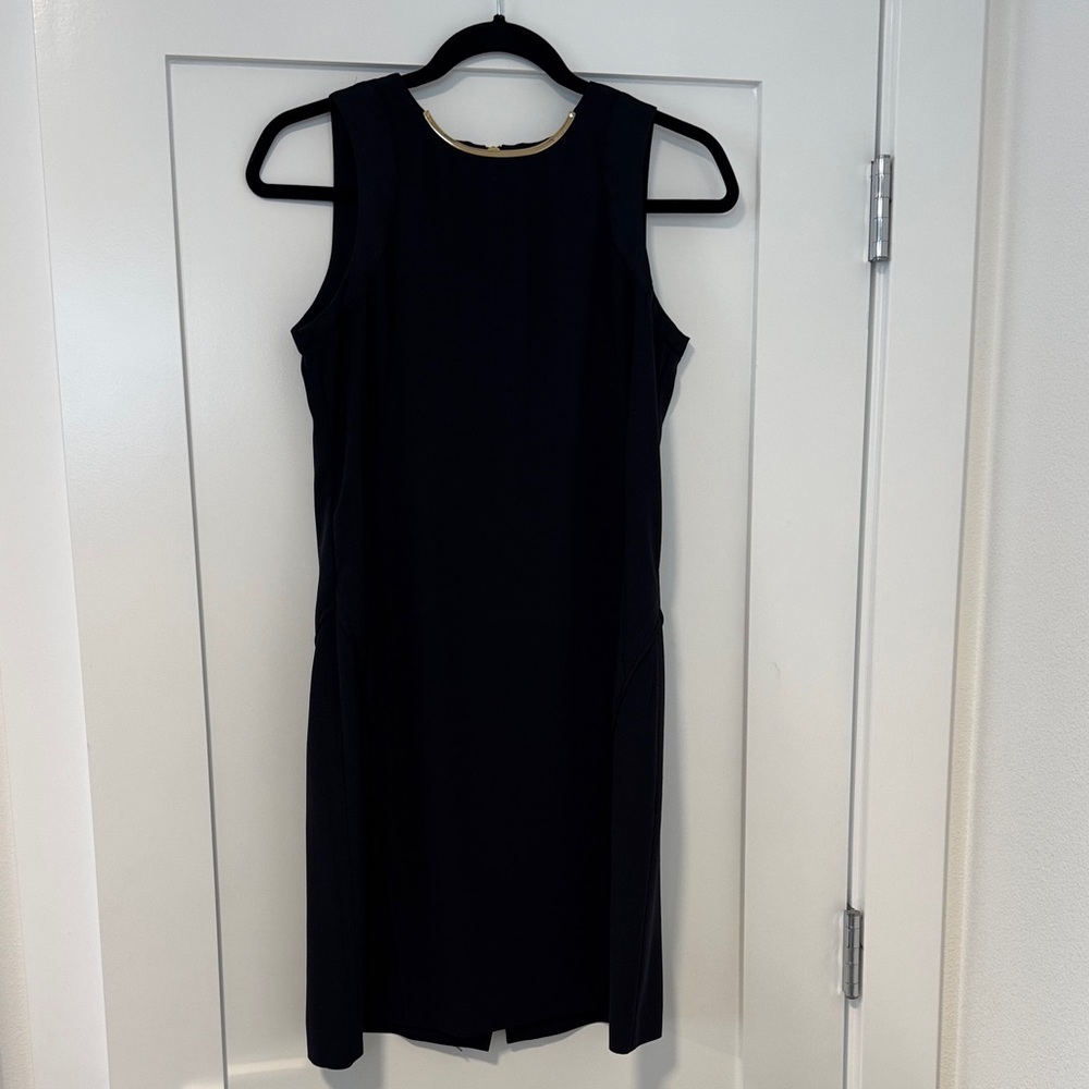Michael Kors Navy dress with gold neckline detail